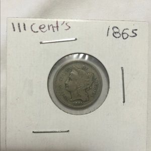 1865 III Cents - silver